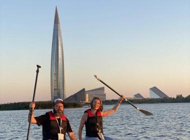 Сап-прогулка на закате у Лахты — фото 5